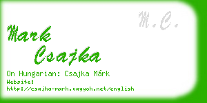 mark csajka business card